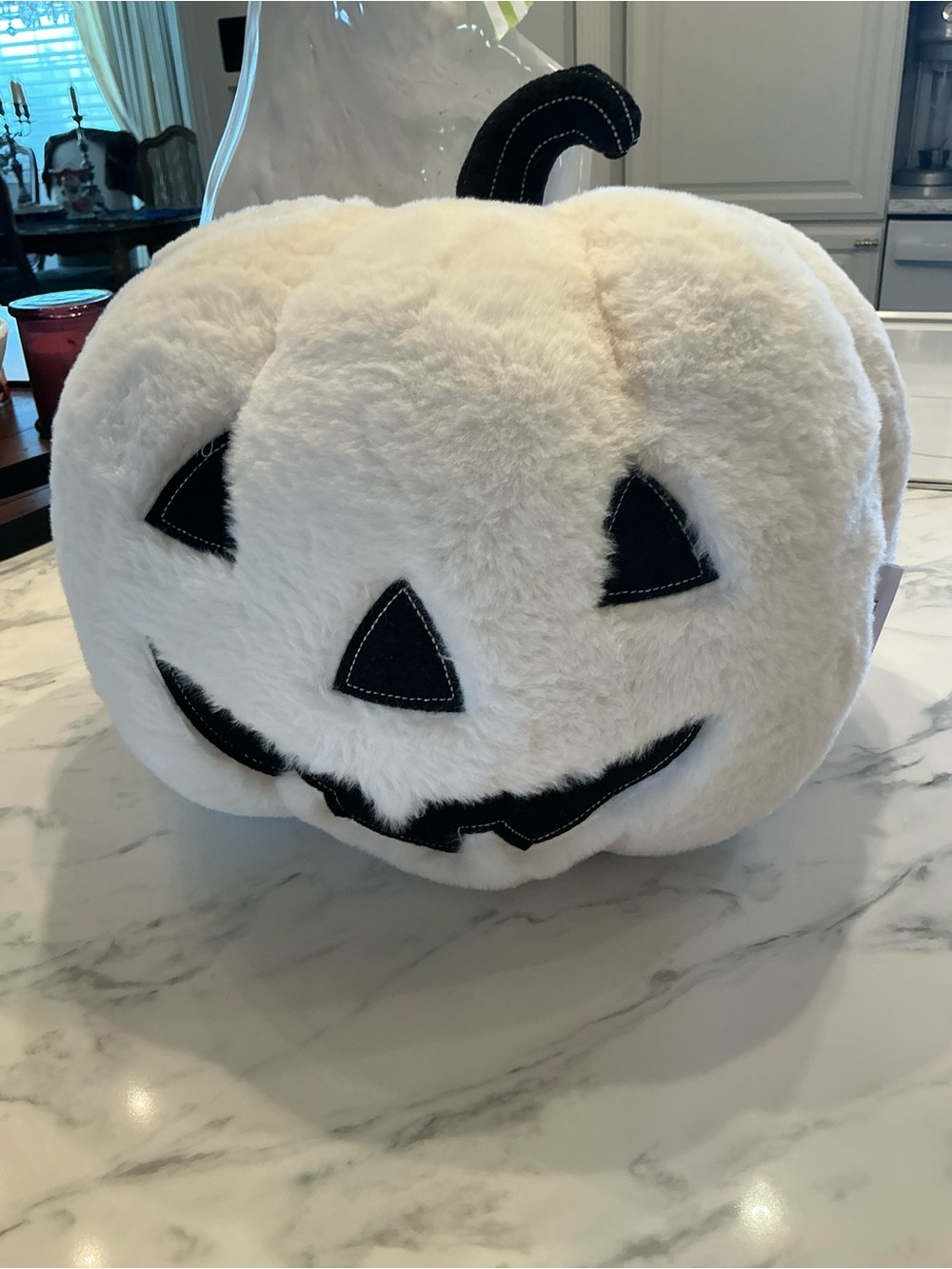 Martha Stewart White Plush Jack-O'-Lantern Pumpkin Hat